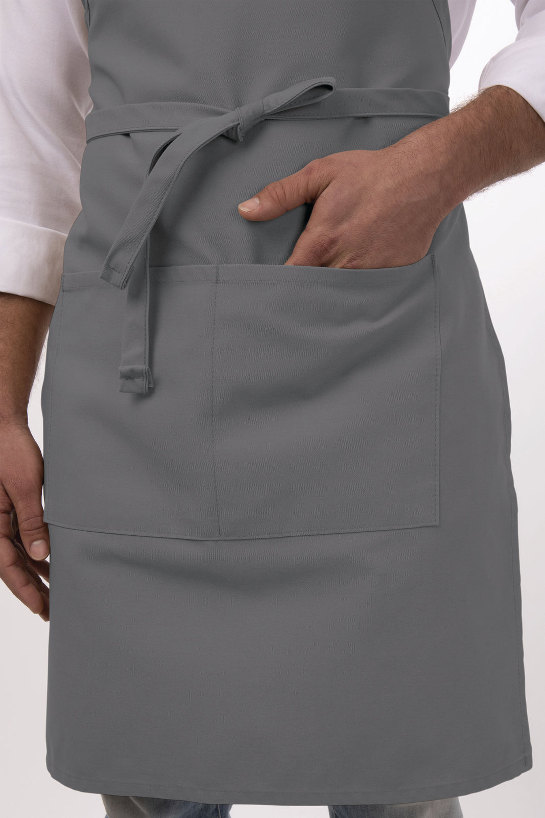 Chef Works Adjustable Bib Apron - Grey