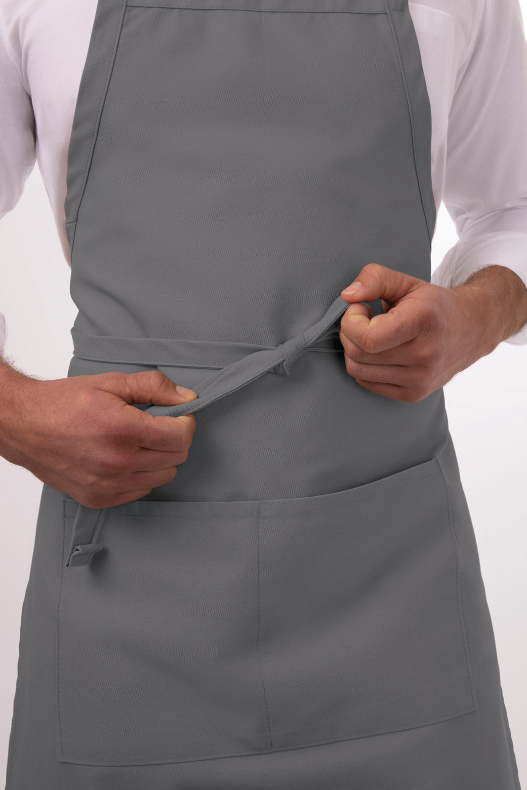 Chef Works Adjustable Bib Apron - Grey