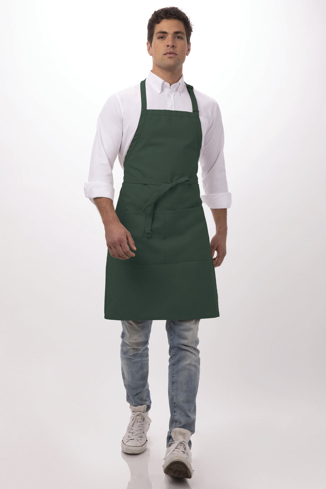 Chef Works Adjustable Bib Apron - Hunter Green