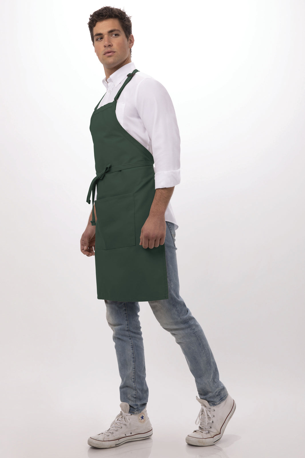 Chef Works Adjustable Bib Apron - Hunter Green