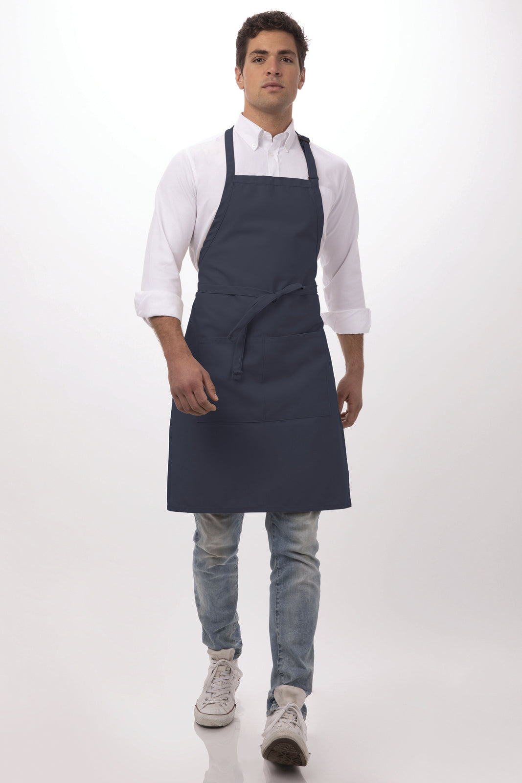 Chef Works Adjustable Bib Apron - Navy