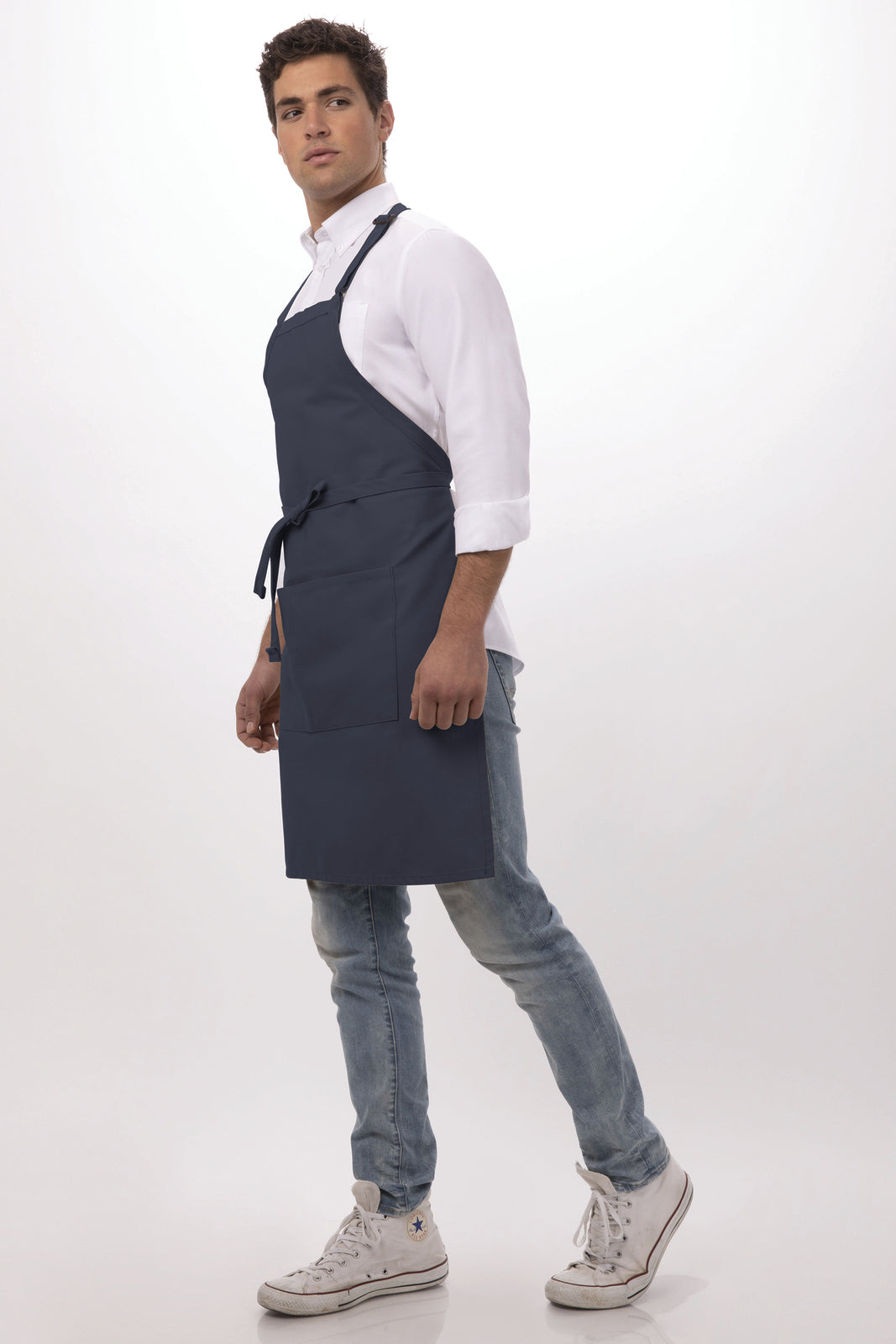 Chef Works Adjustable Bib Apron - Navy