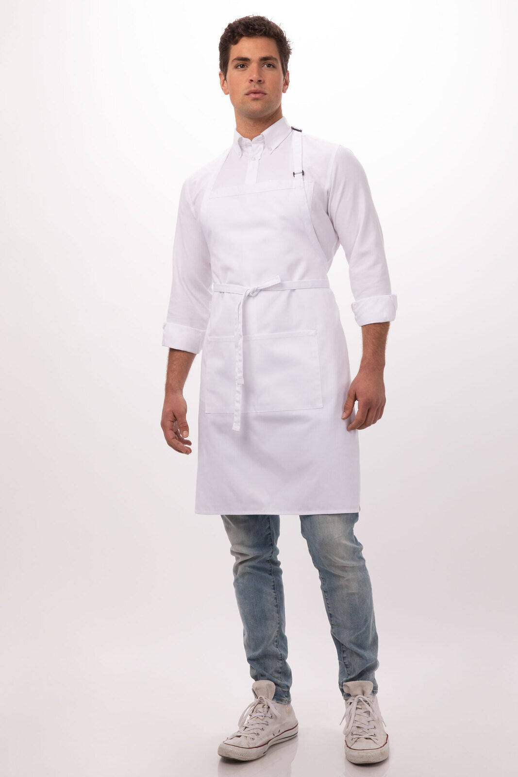 Chef Works Adjustable Bib Apron - White