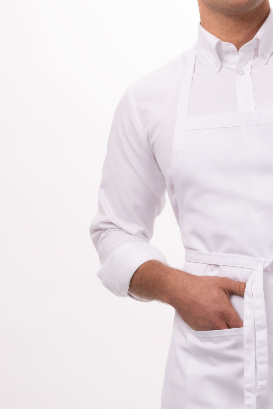 Chef Works Adjustable Bib Apron - White