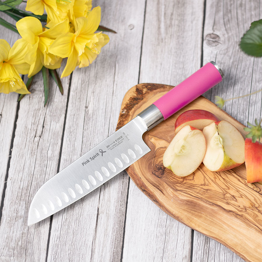 F.Dick Pink Spirit Santoku Kullenschliff, 18cm, C&C/P