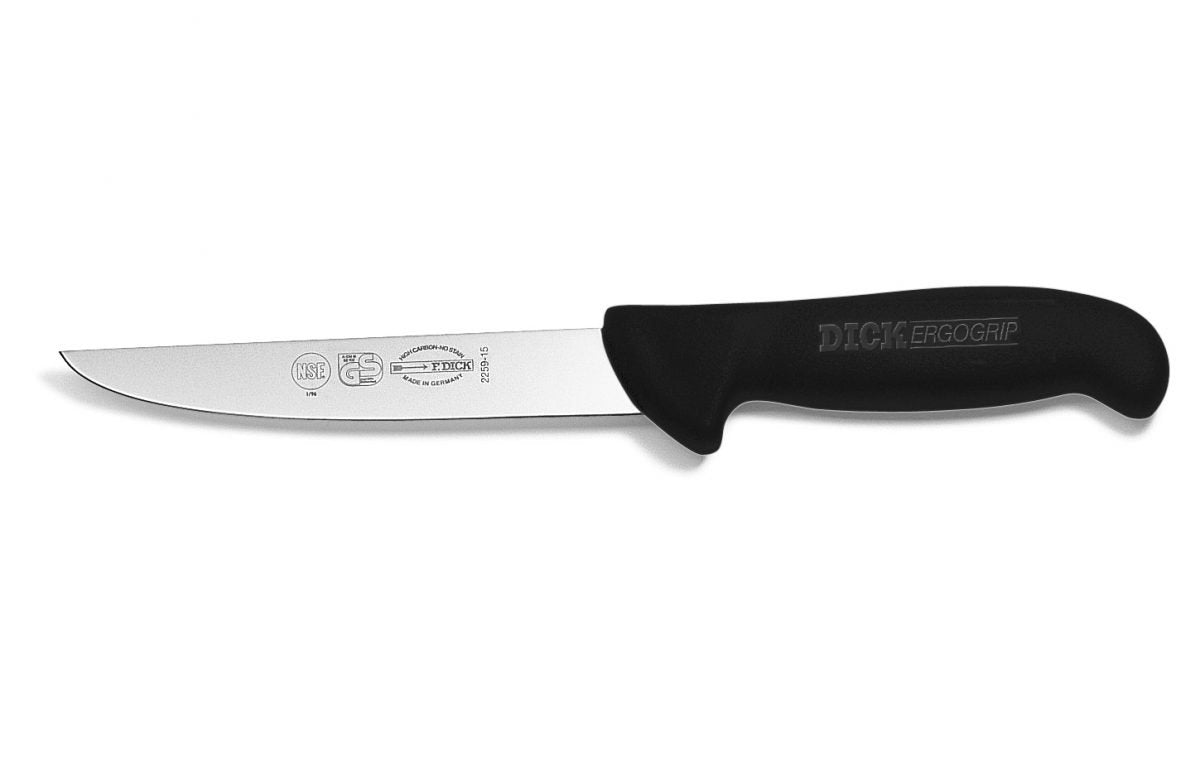 F.Dick ErgoGrip Boning Knife, Wide Blade, 15cm, Black, S-S/P