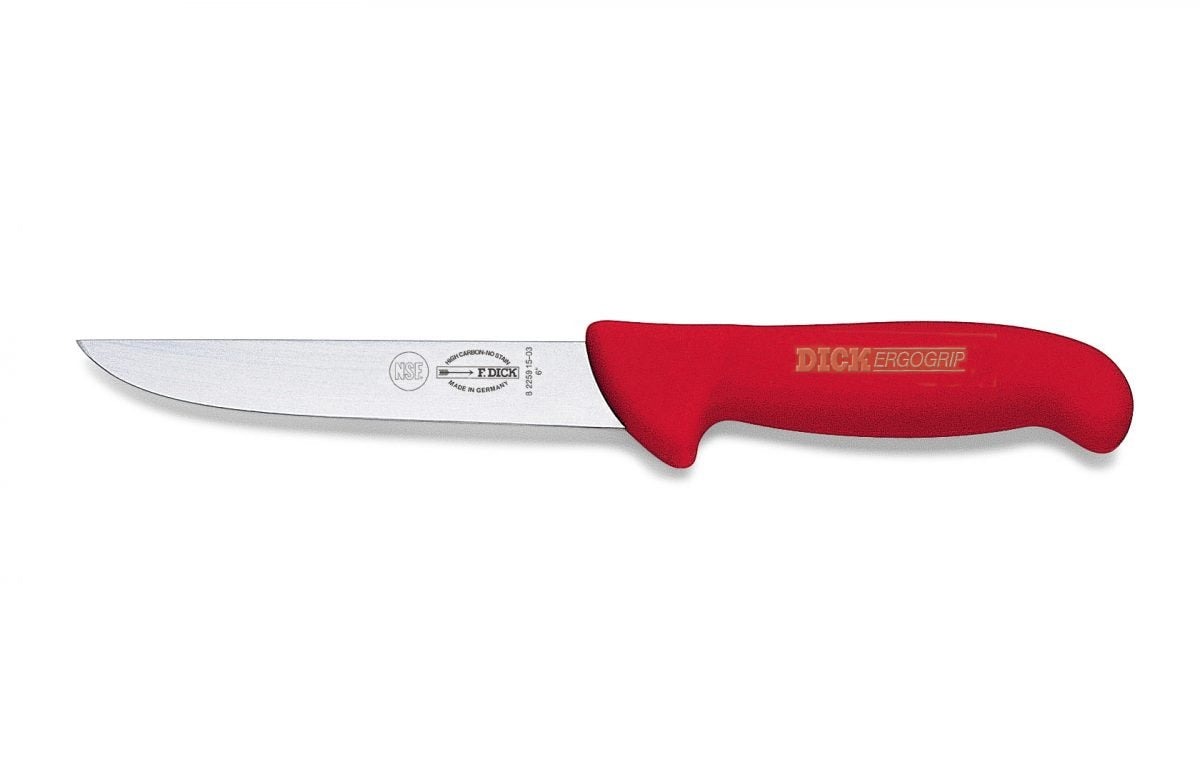 F.Dick ErgoGrip Boning Knife, Wide Blade, 15cm, Red, S-S/P