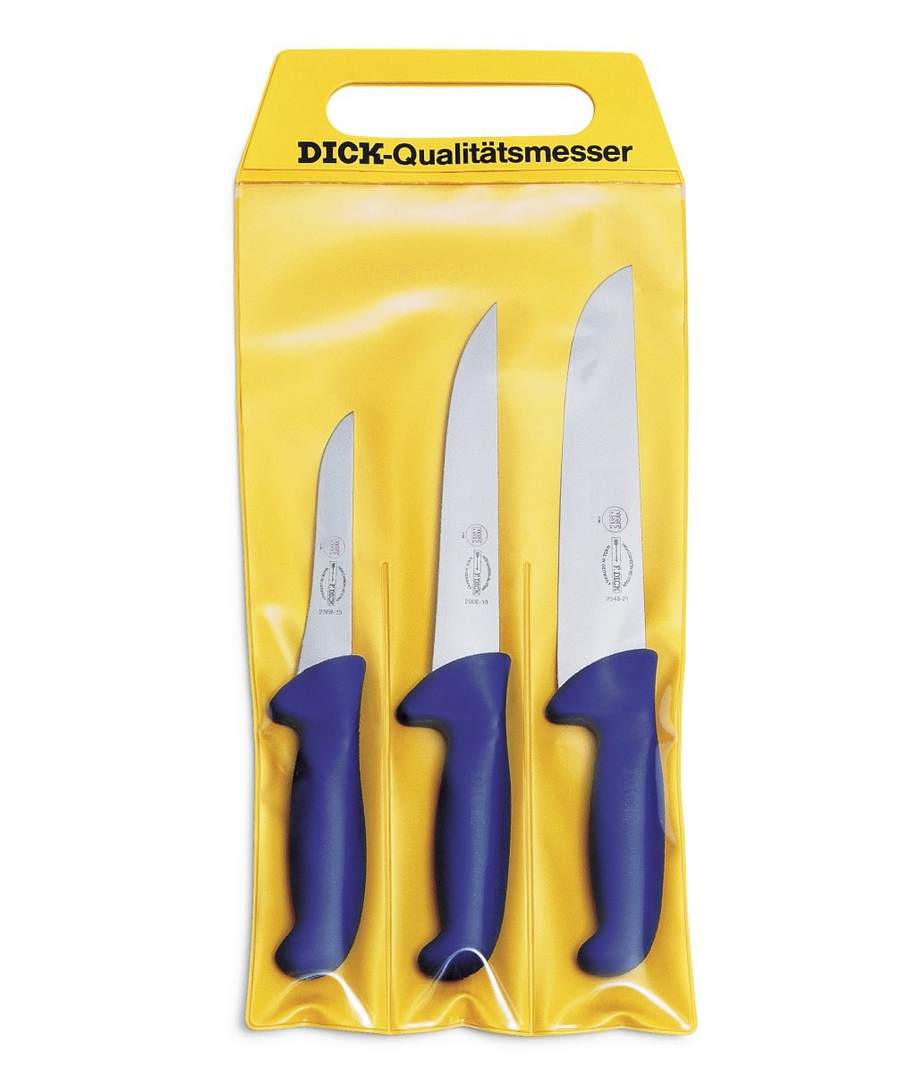 F.Dick ErgoGrip Knife Set, 3pcs, Blue