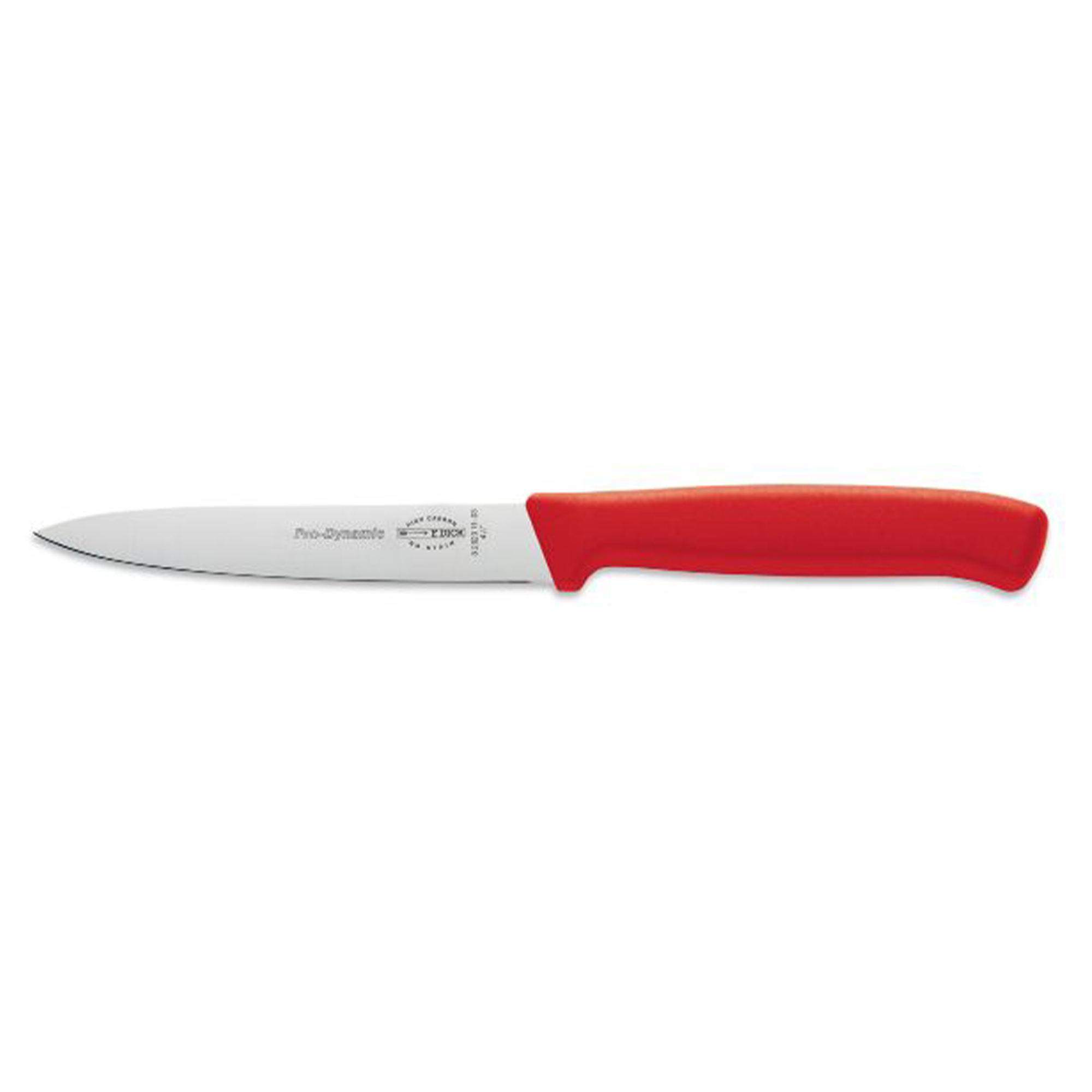 F.Dick Pro Dynamic Kitchen Knife, PointedTip SerratedEdge, 11cm Red, B/P