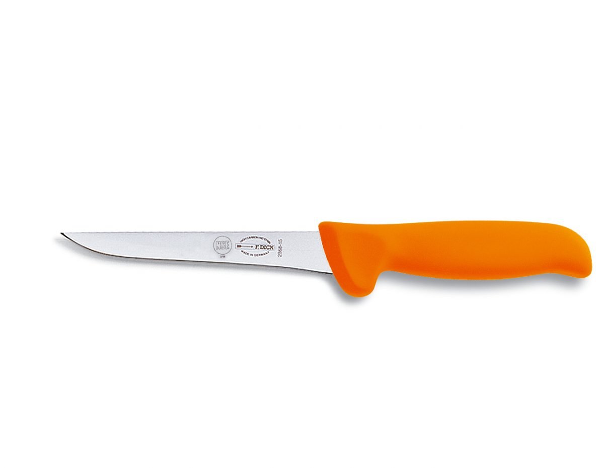 F.Dick MasterGrip Boning Knife, Stiff, Straight Blade, 15cm, Orange, S-S/P