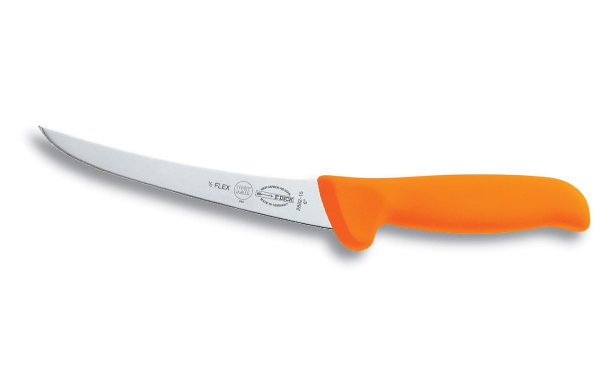 F.Dick MasterGrip Boning Knife, Semi-Flexible, 15cm, Orange, S-S/P