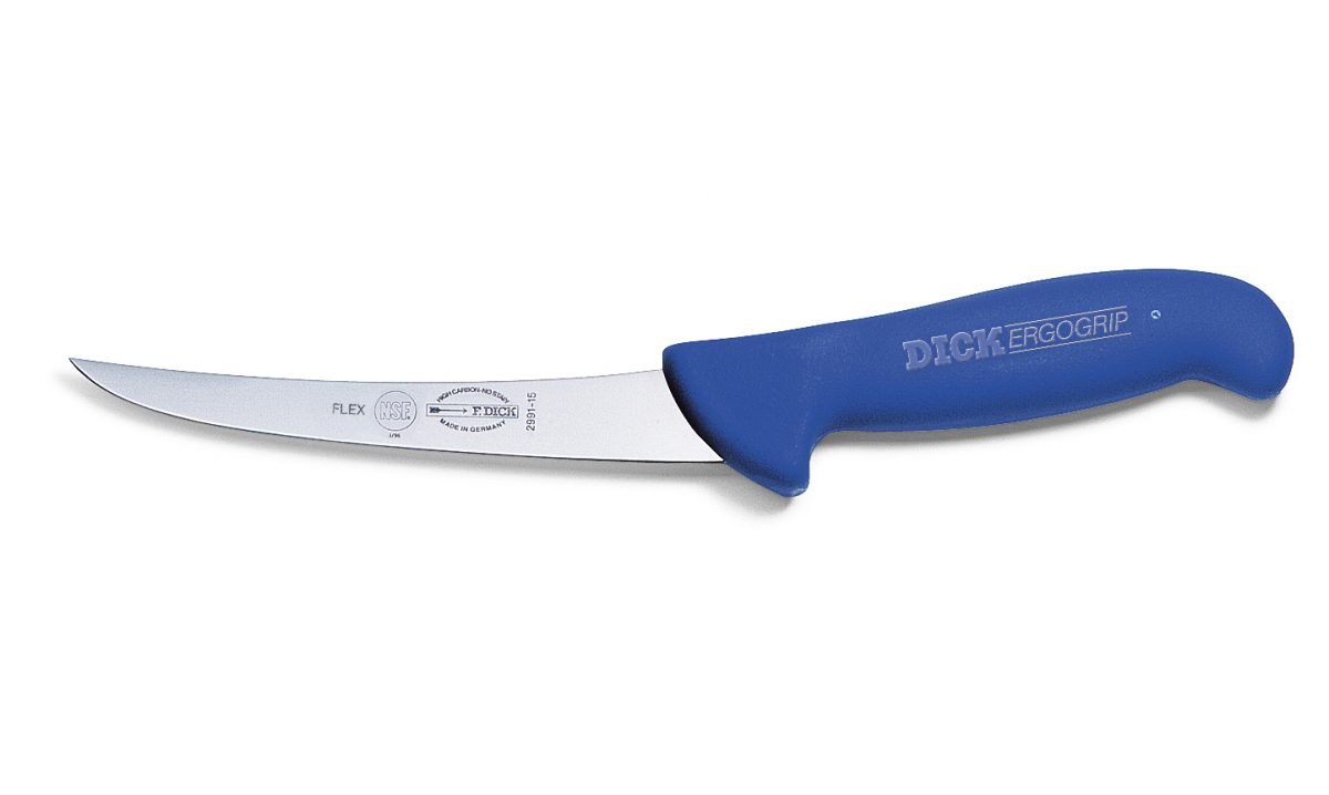 F.Dick ErgoGrip Boning Knife, Curved Blade, Flexible, 15cm, S-S/P