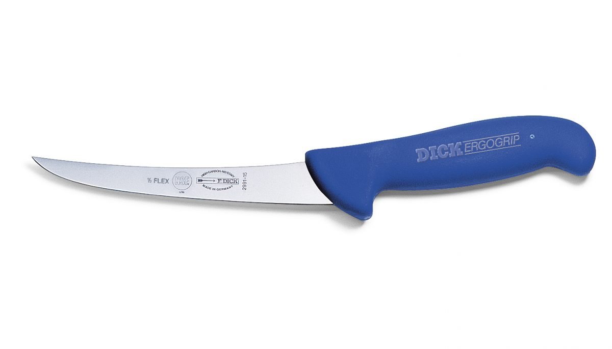 F.Dick ErgoGrip Boning Knife, Curved Blade, Semi-Flexible, 13cm, S-S/P