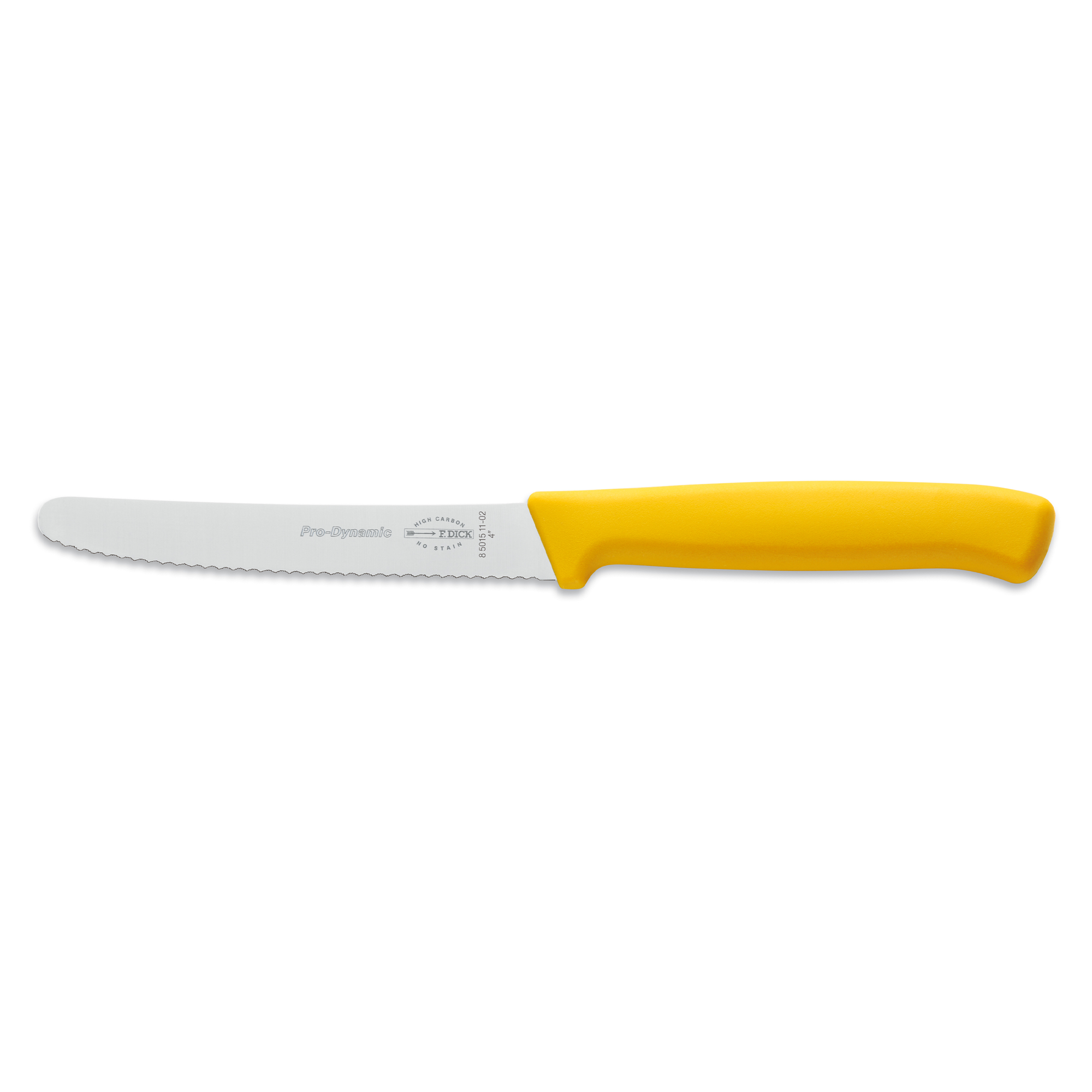 F.Dick Pro-Dynamic Utility Knife, Serrated Edge, 11cm, Yellow, B/P