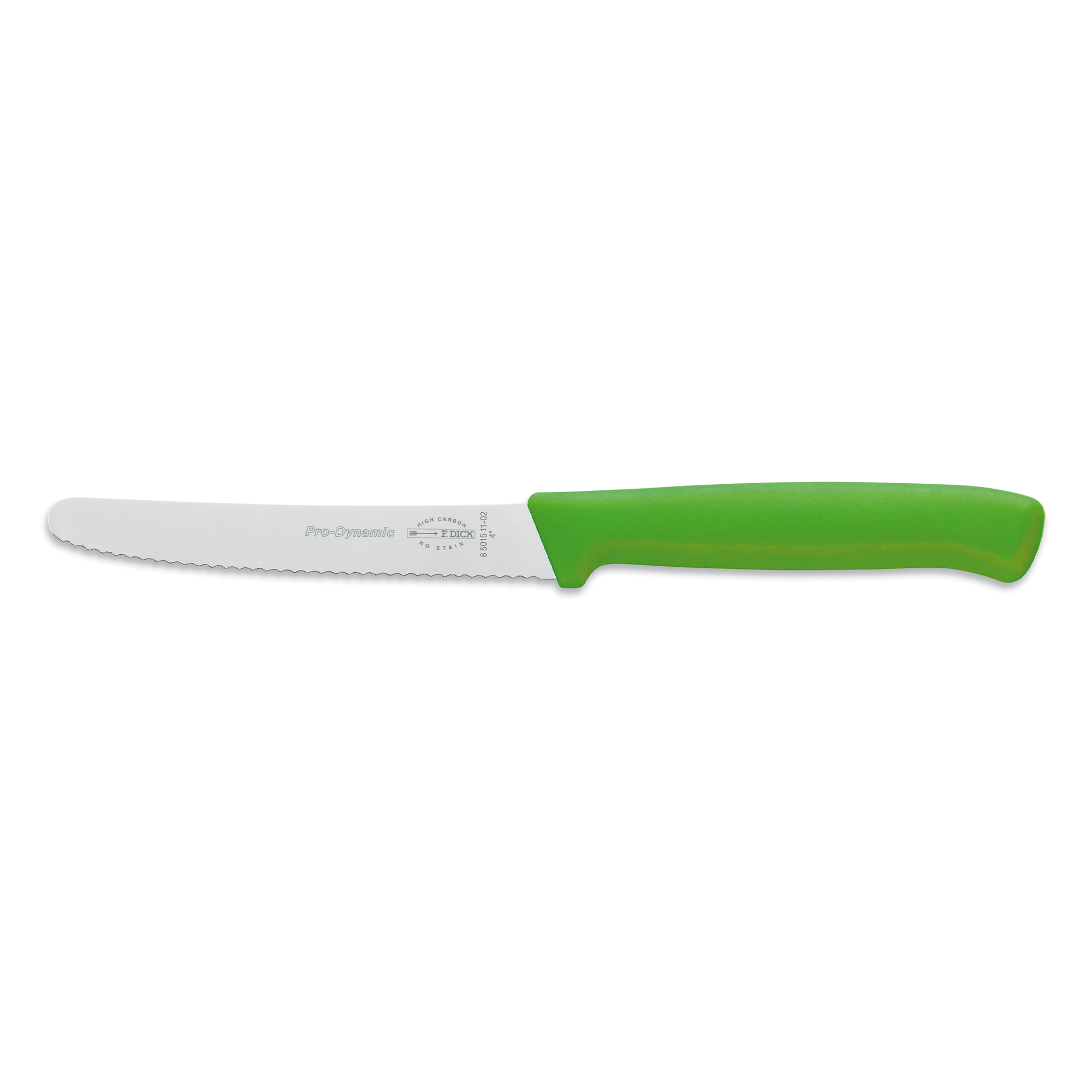 F.Dick Pro-Dynamic Utility Knife, Serrated Edge, 11cm, Apple Green, B/P
