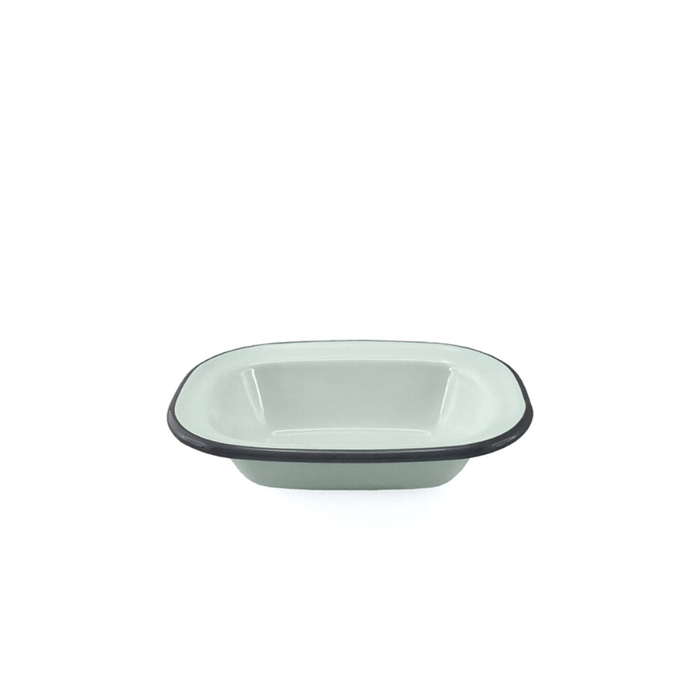 Falcon Enamel Oblong Pie Dish 16cm - Duck Egg Blue with Grey Rim