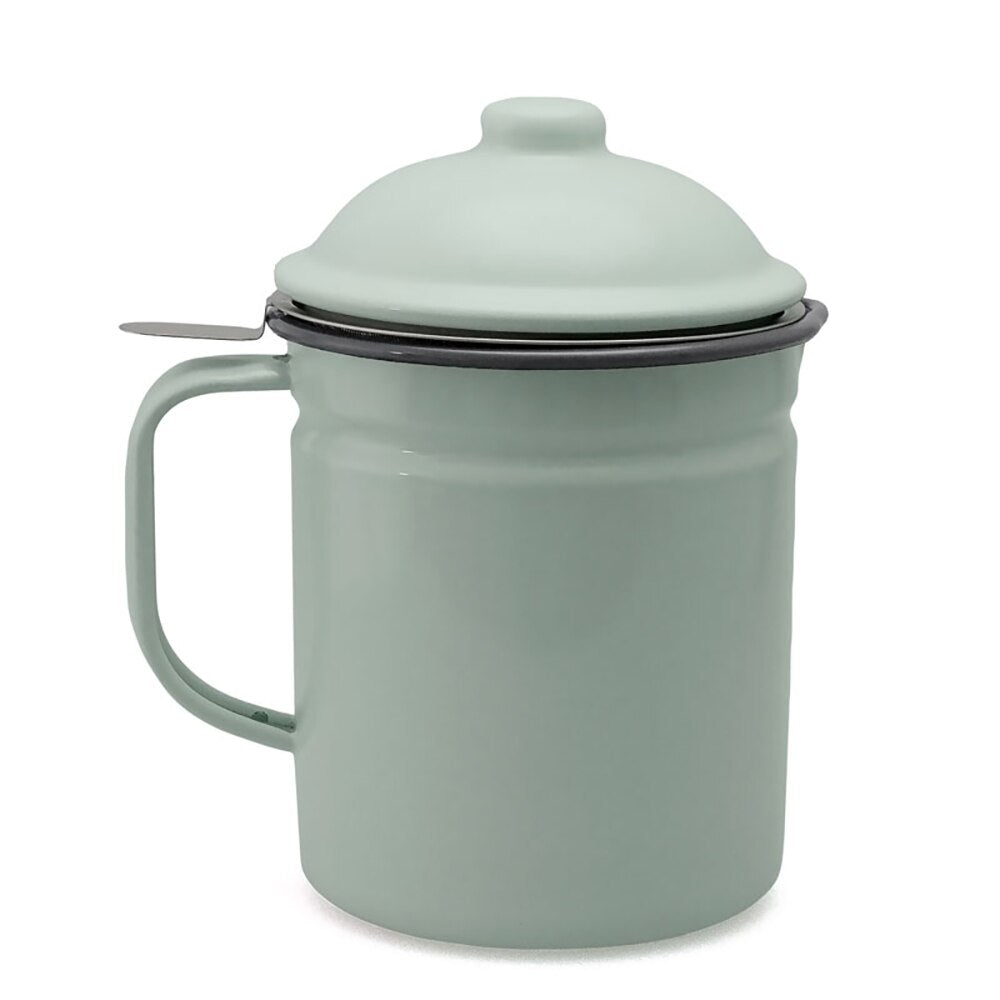 Falcon Enamel Dripping Container 13cm (1.2L) - Duck Egg Blue with Grey Rim