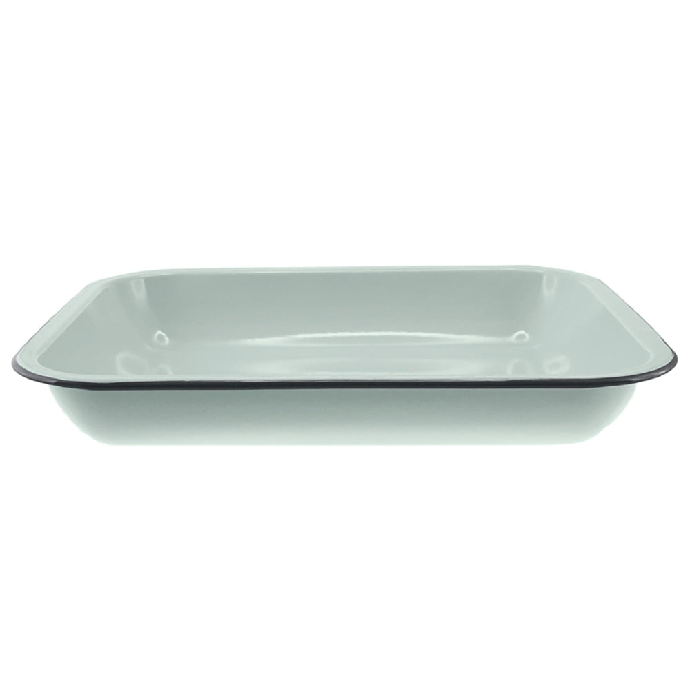 Falcon Enamel Bake Pan 37cm (3.5L) - Duck Egg Blue with Grey Rim