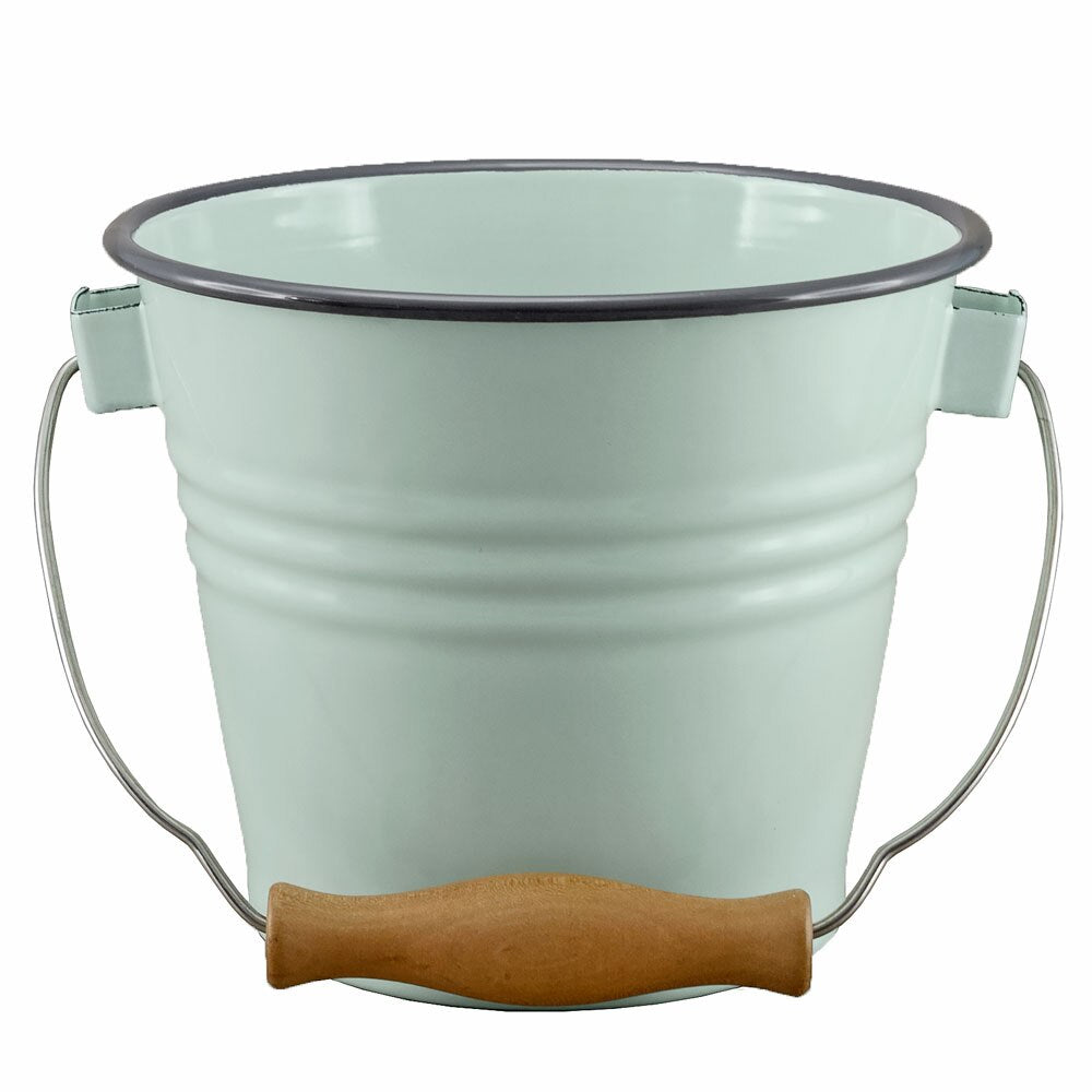 Falcon Enamel Bucket 16cm (2L) - Duck Egg Blue with Grey Rim