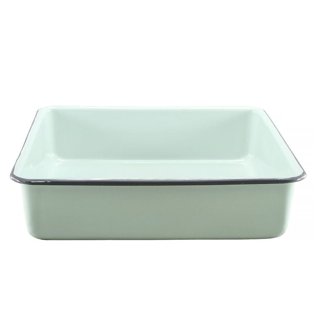Falcon Enamel Brownie/Cake Pan 24cm - Duck Egg Blue with Grey Rim