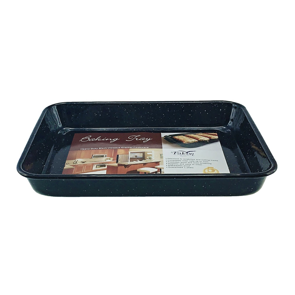 Falcon Enamel Baking Tray 24cm - Black with White Speckle
