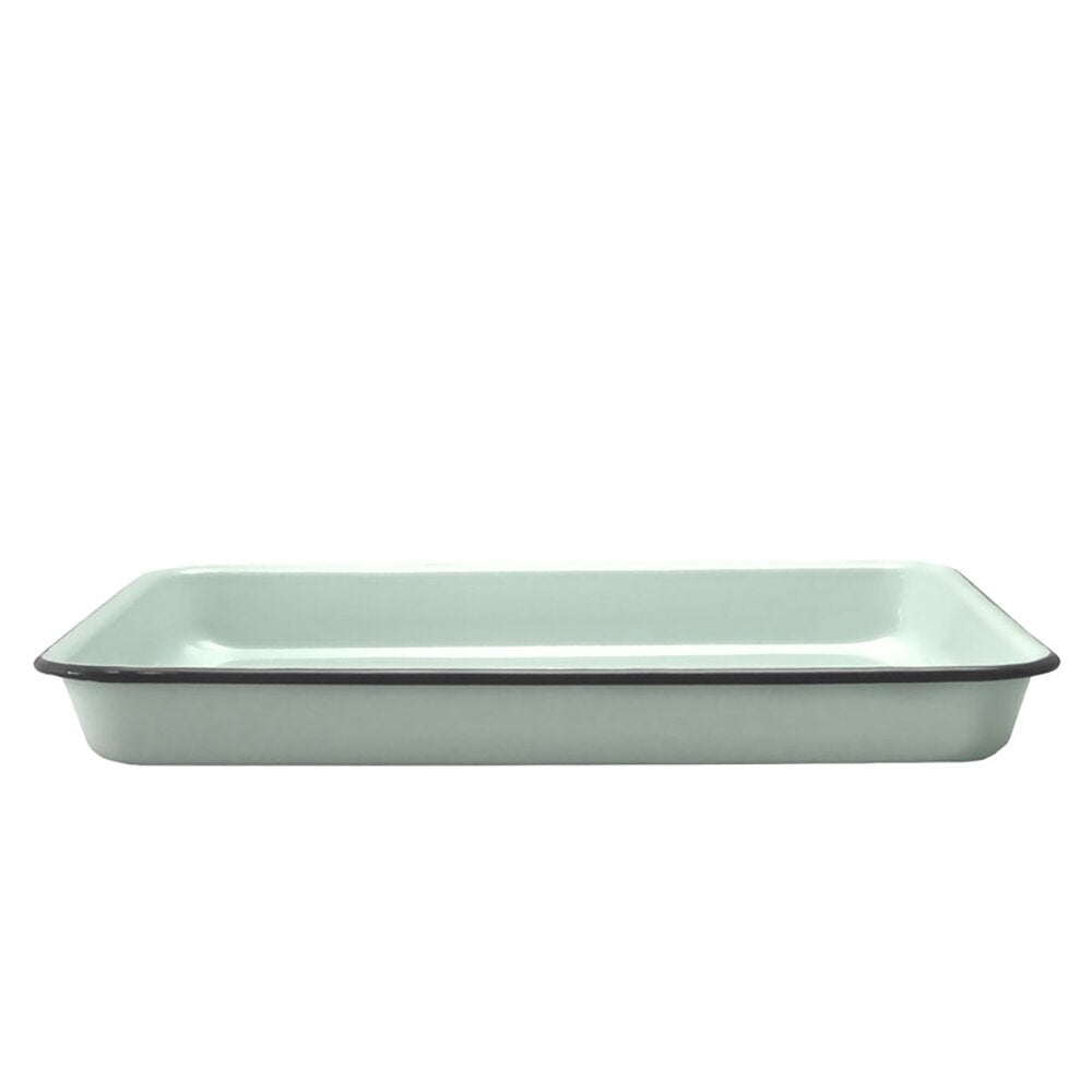 Falcon Enamel Baking Tray 28cm - Duck Egg Blue with Grey Rim
