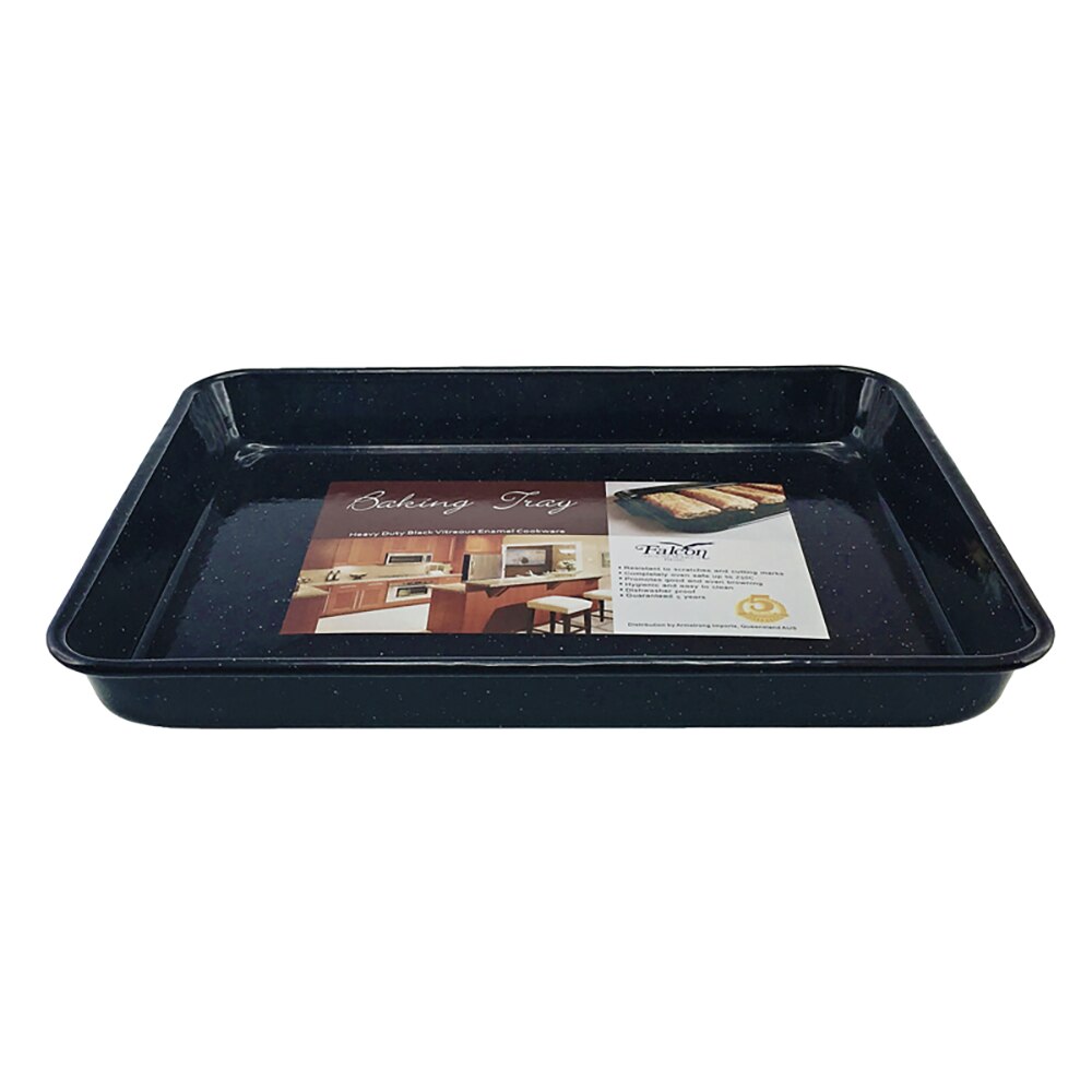 Falcon Enamel Baking Tray 28cm - Black with White Speckle