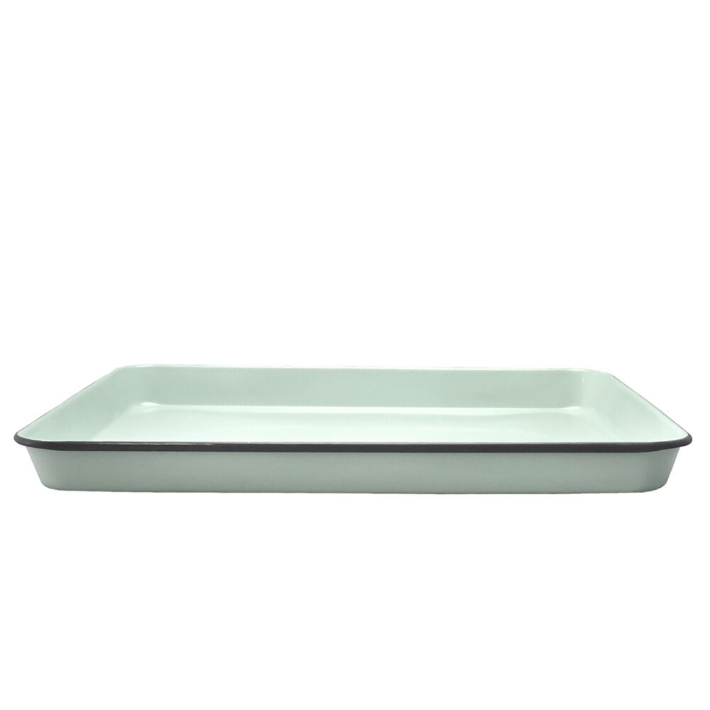 Falcon Enamel Baking Tray 41cm - Duck Egg Blue with Grey Rim