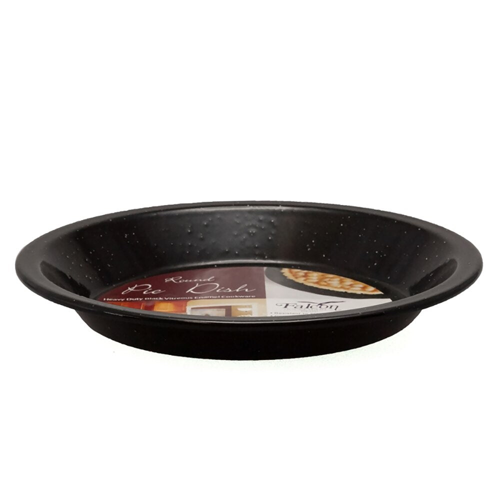 Falcon Enamel Pie Plate 25cm - Black with White Speckle
