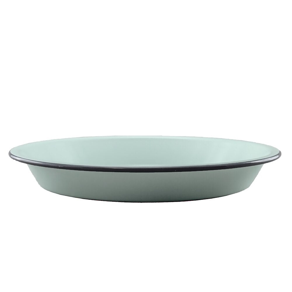 Falcon Enamel Pie Plate 30cm - Duck Egg Blue with Grey Rim