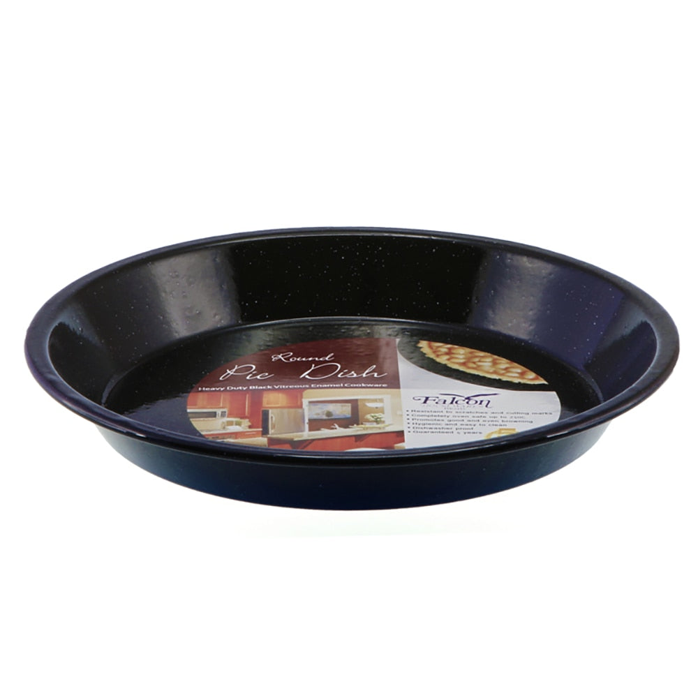 Falcon Enamel Pie Plate 30cm - Black with White Speckle