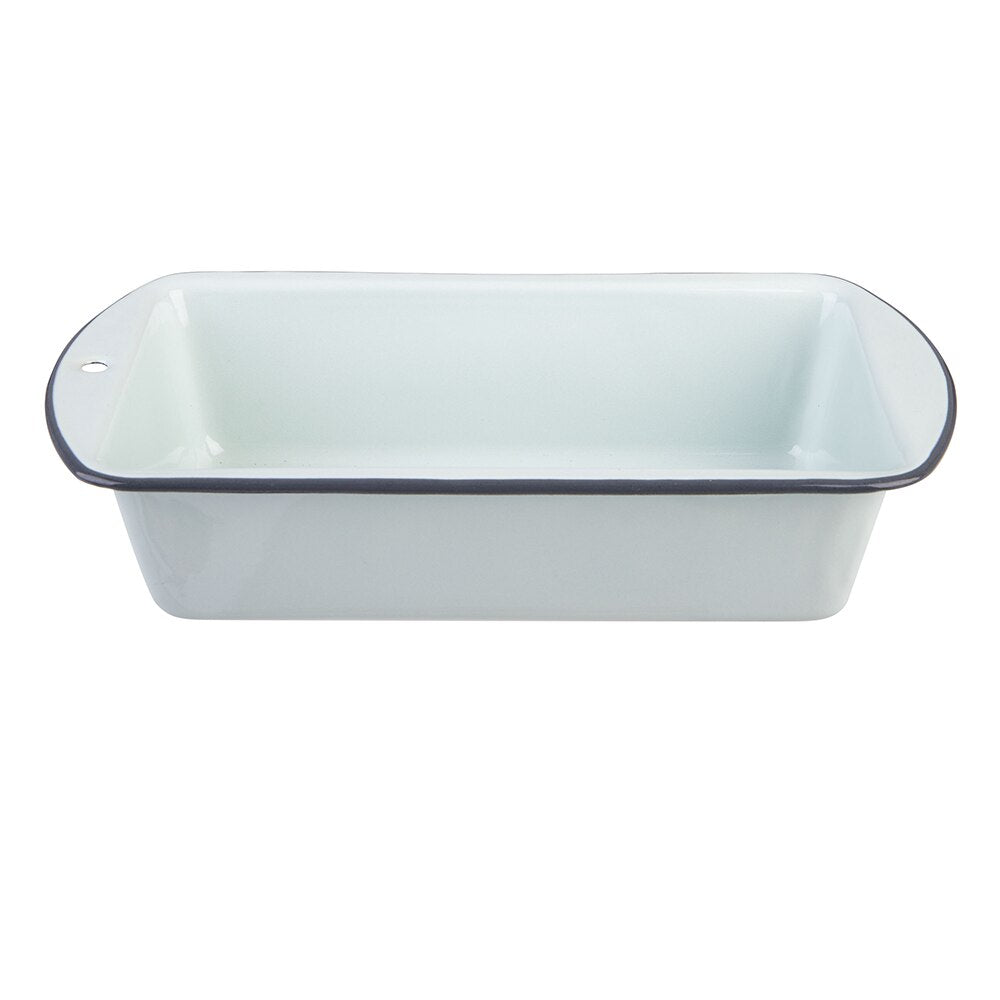 Falcon Enamel Loaf Pan 28cm - Duck Egg Blue with Grey Rim