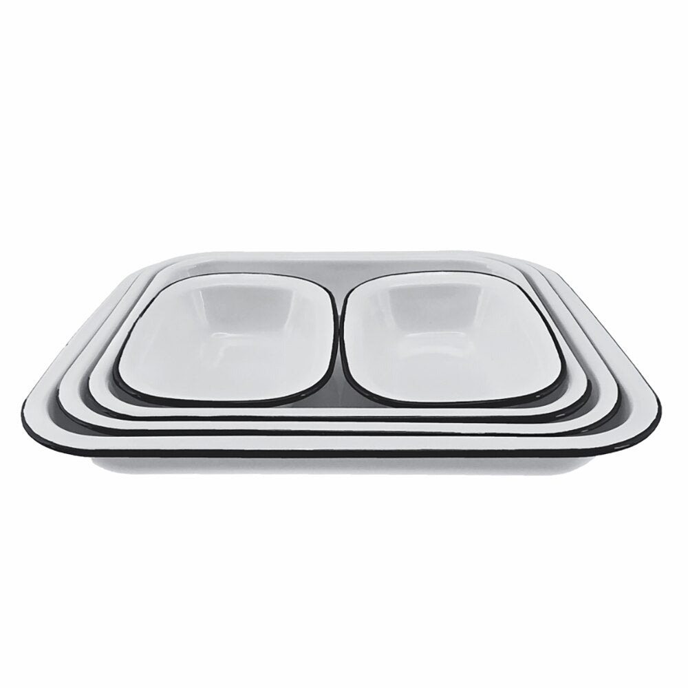 Falcon Enamel 5 Piece Bake Set - White with Black Rim