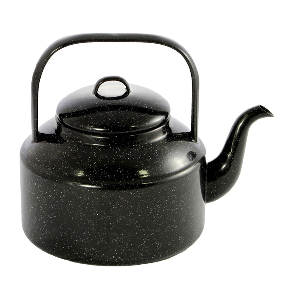 Falcon Enamel Tea Kettle 18cm (2L) - Black with White Speckle