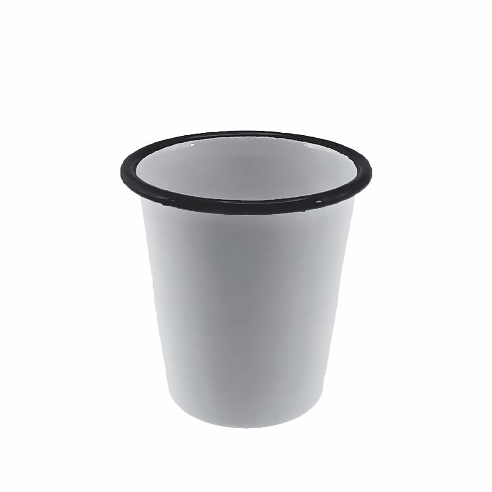 Falcon Enamel Tumbler 9cm (300ml) - White with Black Rim