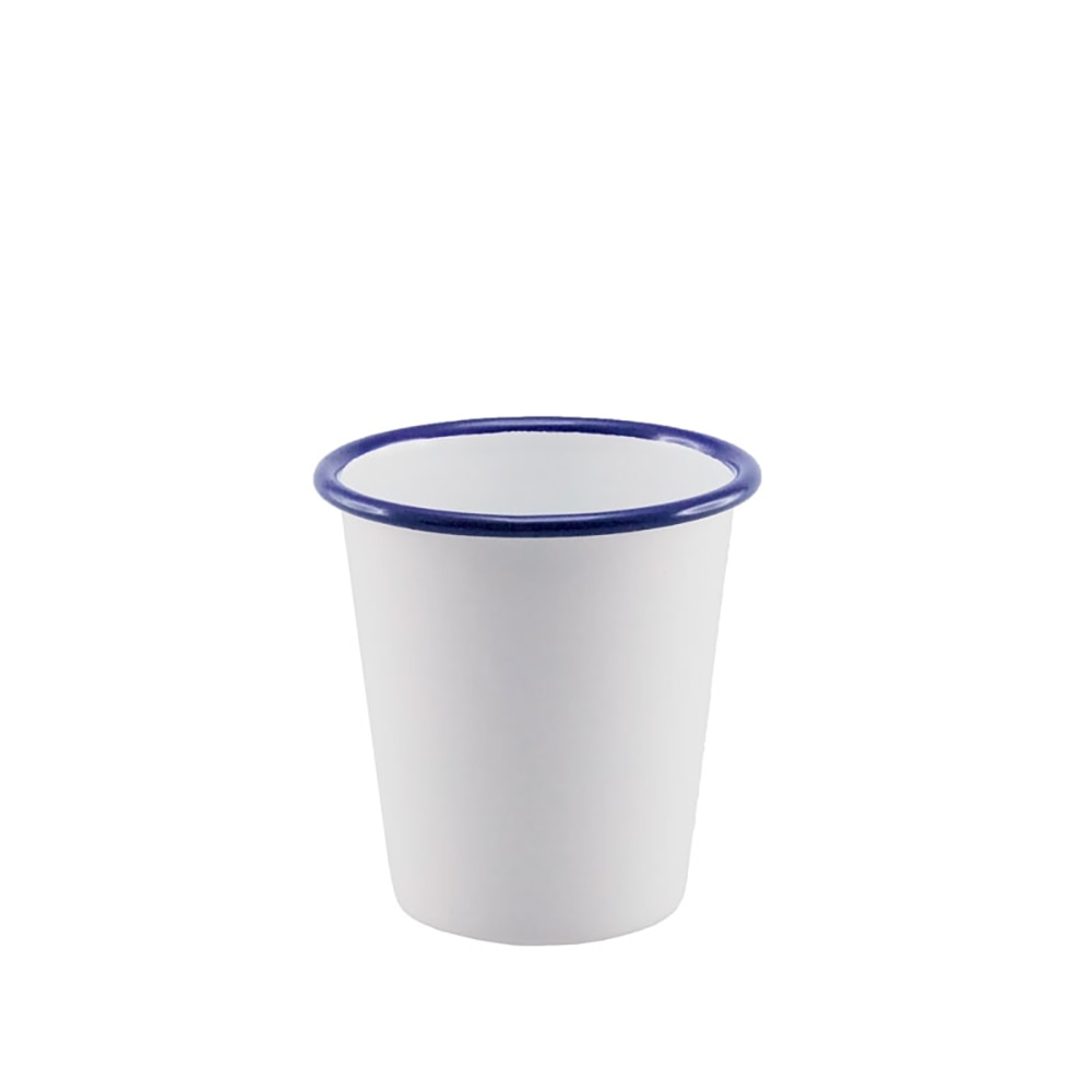 Falcon Enamel Tumbler 9cm (300ml) - White with Blue Rim
