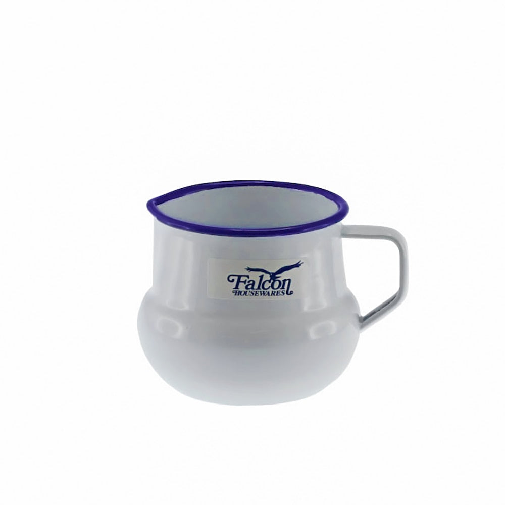 Falcon Enamel Creamer 10cm (500ml) - White with Blue Rim
