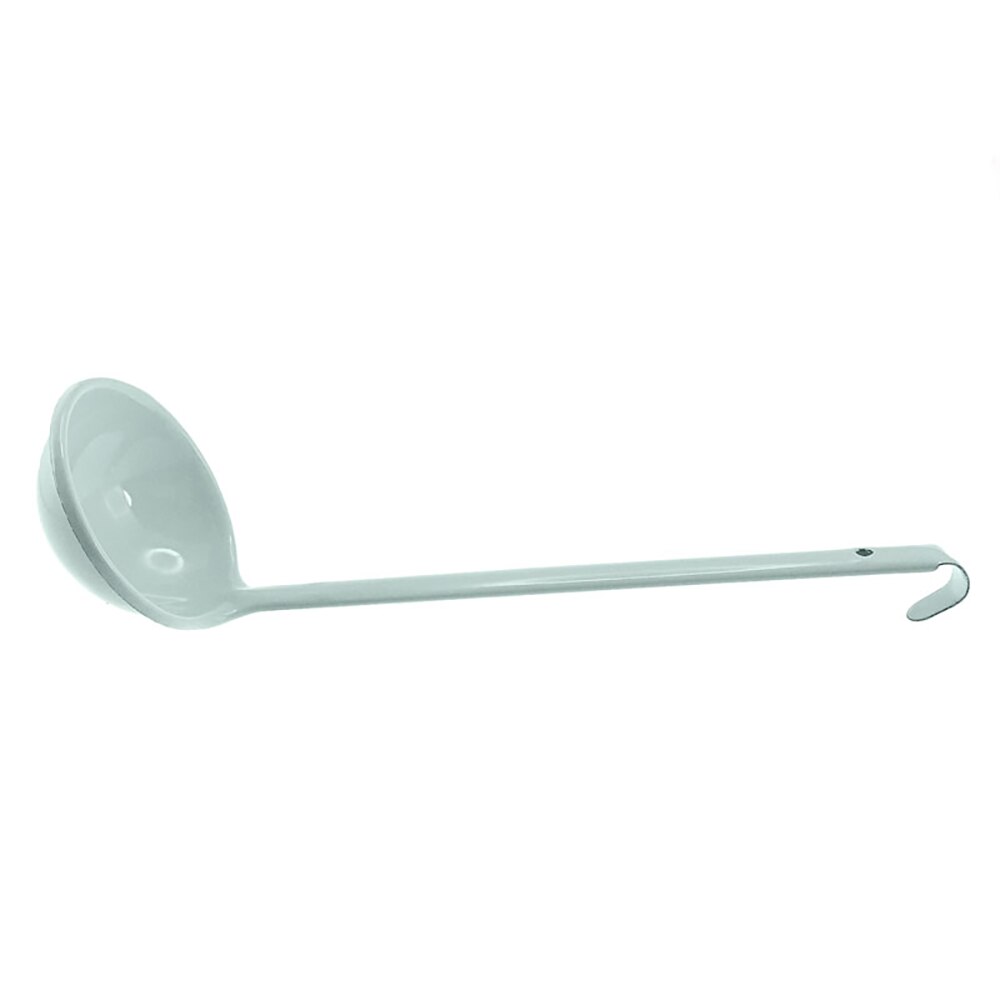 Falcon Enamel Soup Ladle 30cm - Duck Egg Blue with Grey Rim