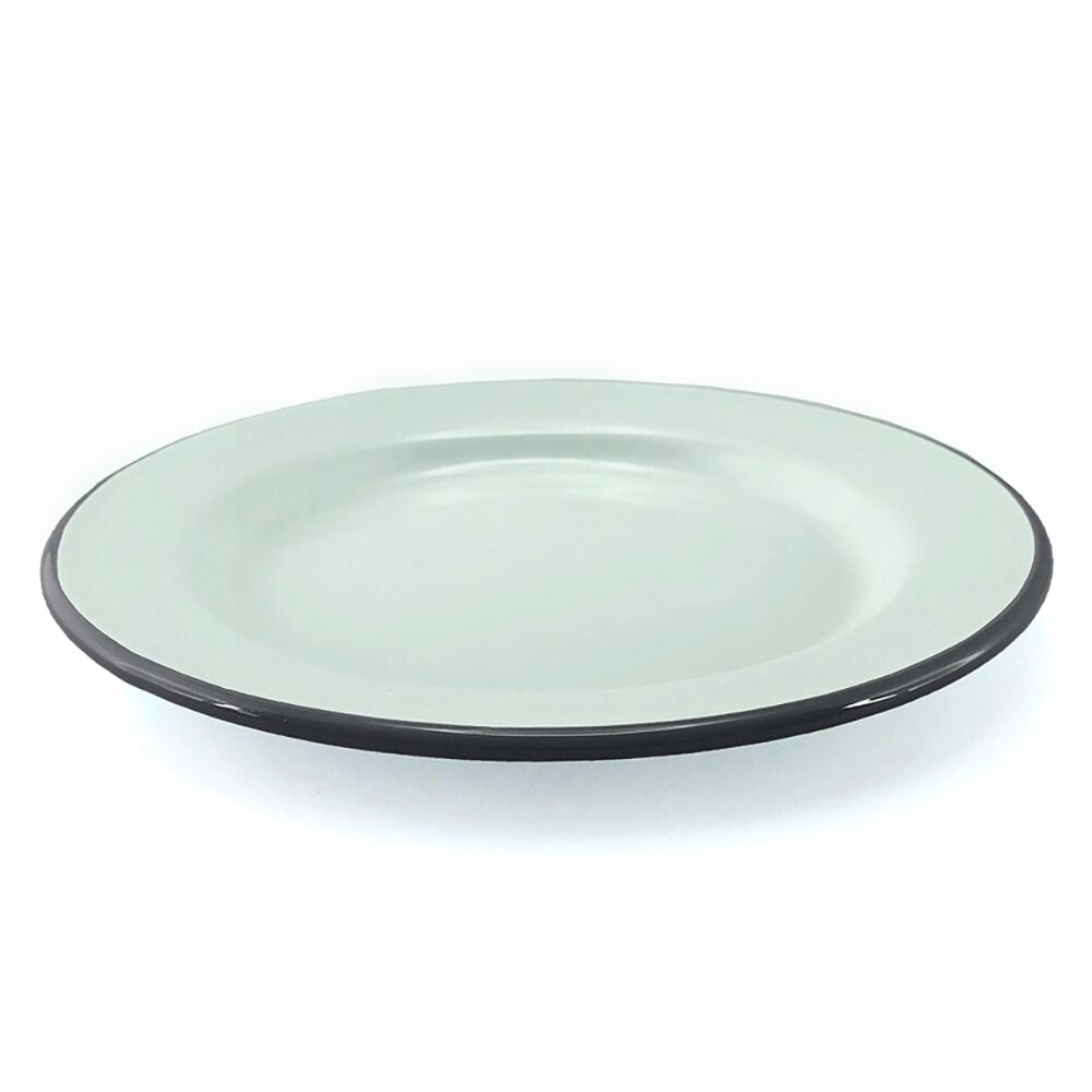 Falcon Enamel Side Plate 20cm - Duck Egg Blue with Grey Rim