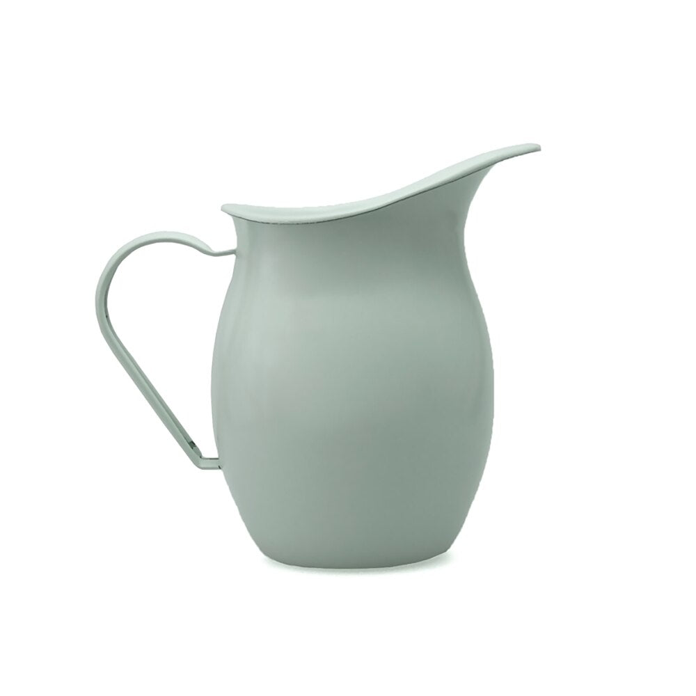 Falcon Enamel Water Pitcher 14cm (1.5L) - Duck Egg Blue with Grey Rim