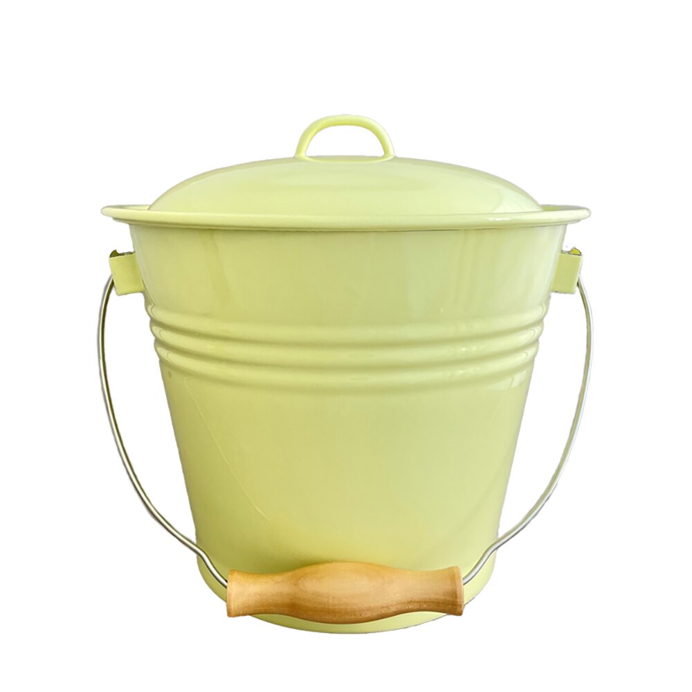 Falcon Enamel Bucket with Lid 23cm (5L) - Yellow