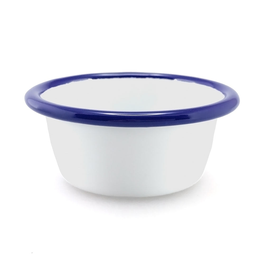 Falcon Enamel Mini Ramekin 8cm (110ml) - White with Blue Rim