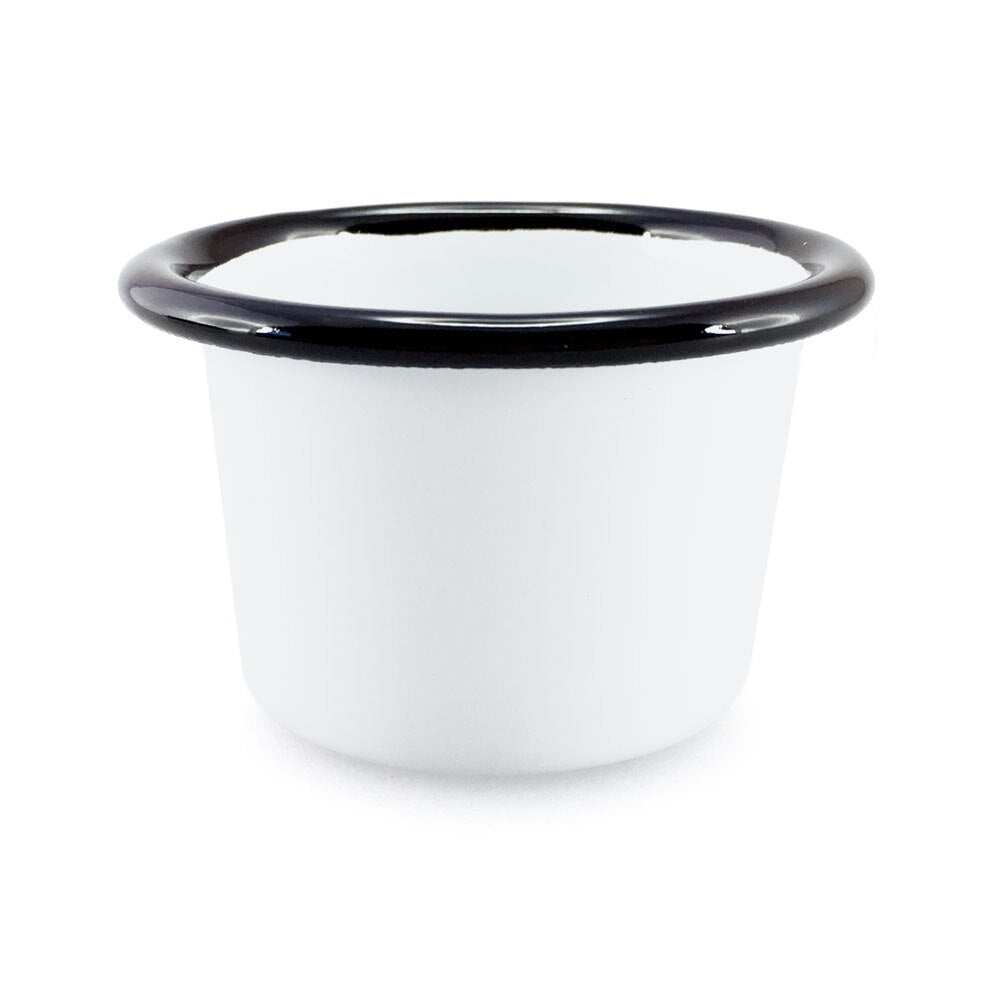 Falcon Enamel Mini Ramekin 6cm - White with Black Rim