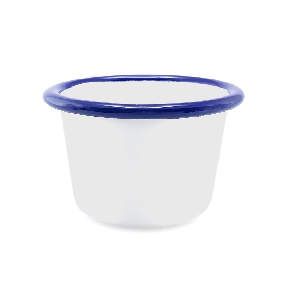 Falcon Enamel Mini Ramekin 6cm - White with Blue Rim