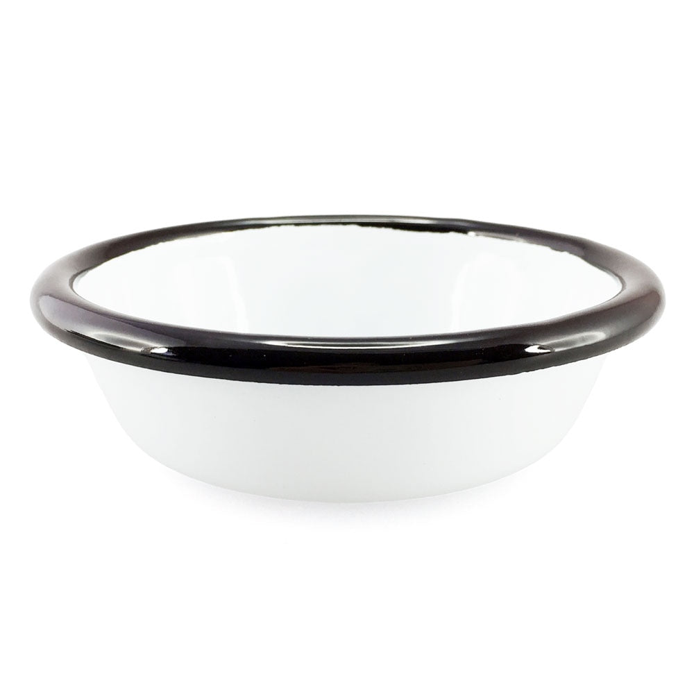 Falcon Enamel Dessert Dish 10cm (190ml) - White with Black Rim