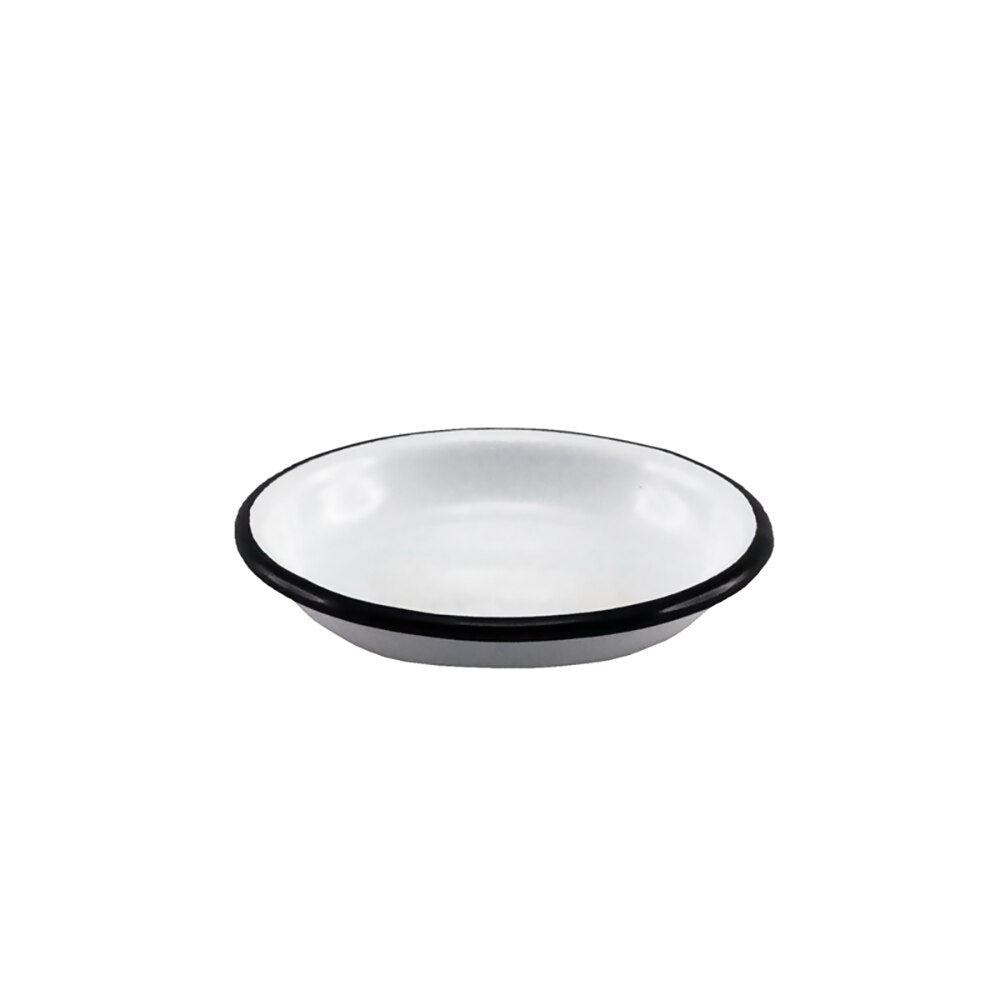Falcon Enamel Dipping Tray 10cm - White with Black Rim