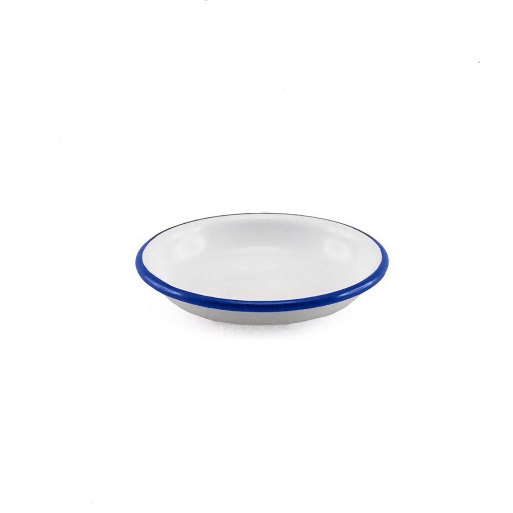 Falcon Enamel Dipping Tray 10cm - White with Blue Rim