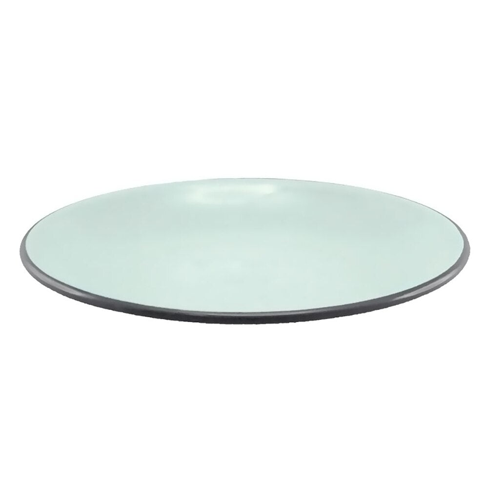 Falcon Enamel Coupe Plate 21cm - Duck Egg Blue with Grey Rim