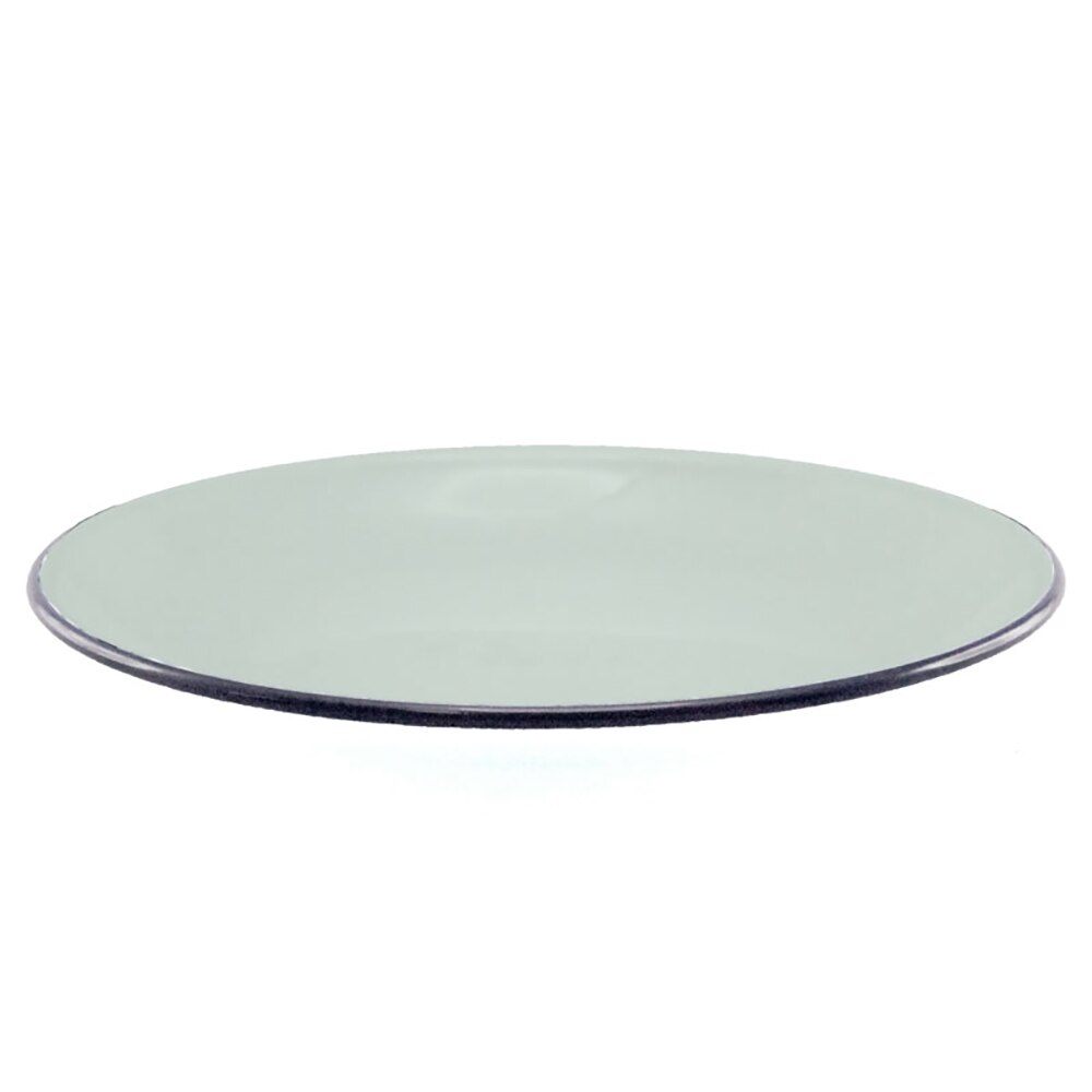 Falcon Enamel Coupe Plate 27cm - Duck Egg Blue with Grey Rim