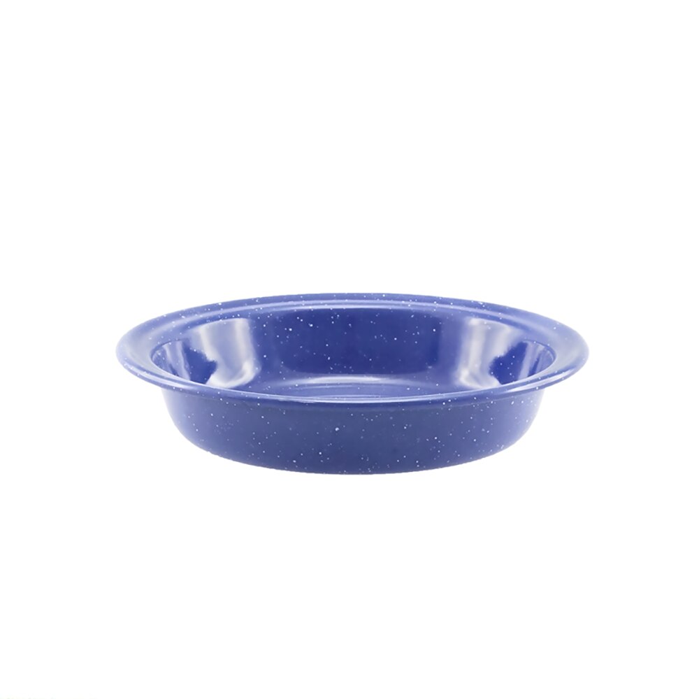 Falcon Enamel Deep Pie Dish/Milk Plate 18cm - Blue with White Speckle